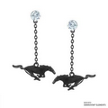 Rhodium Black Gold Plated Ford Pony Earrings Made with Swarovski Elements